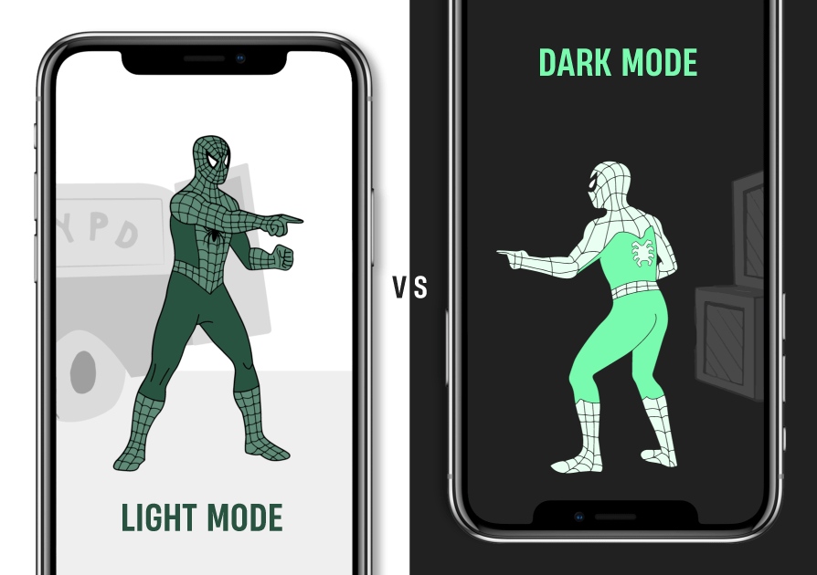 Light mode vs dark mode design